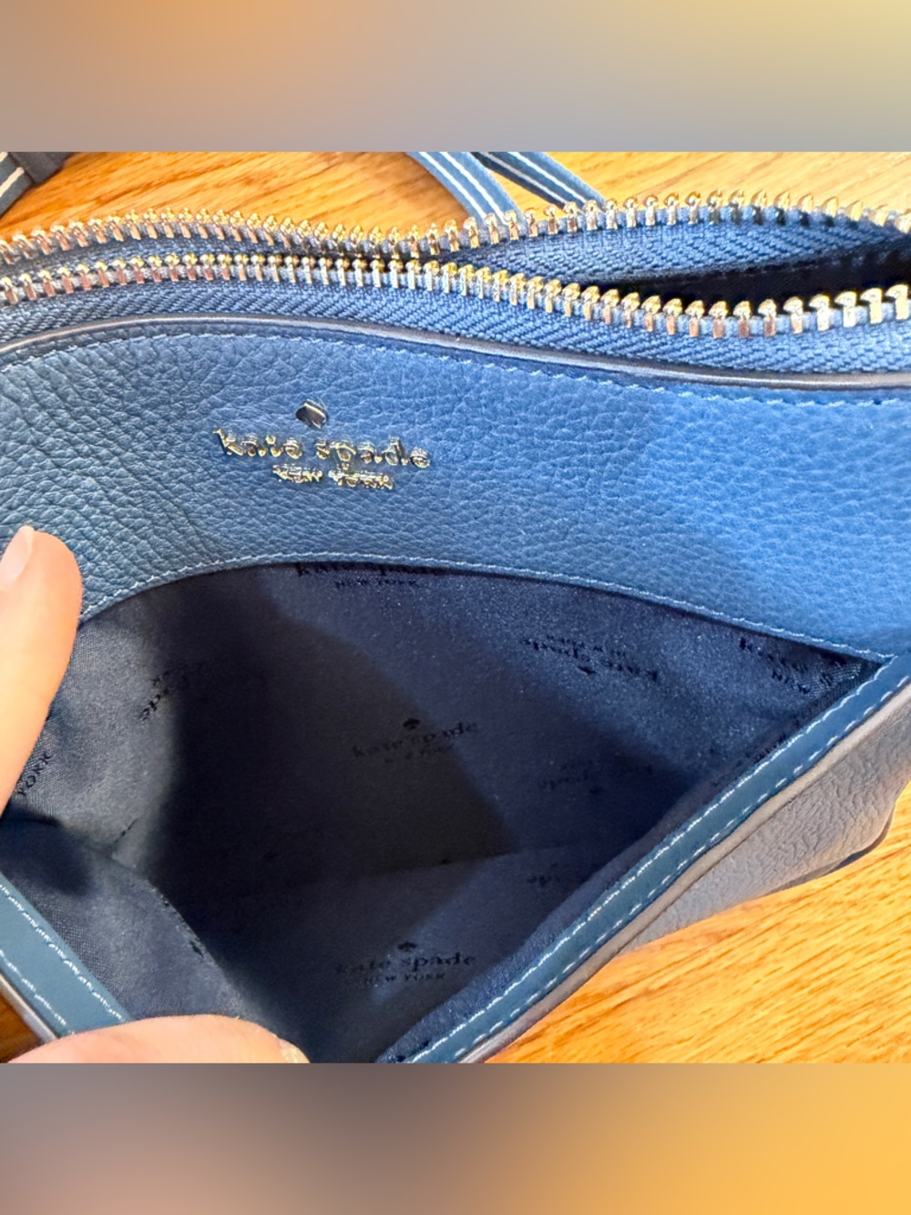 Kate Spade New York Rosie Medium Swingpack Crossbody Blue Pebbled Leather - NWOT - Picture 5 of 9